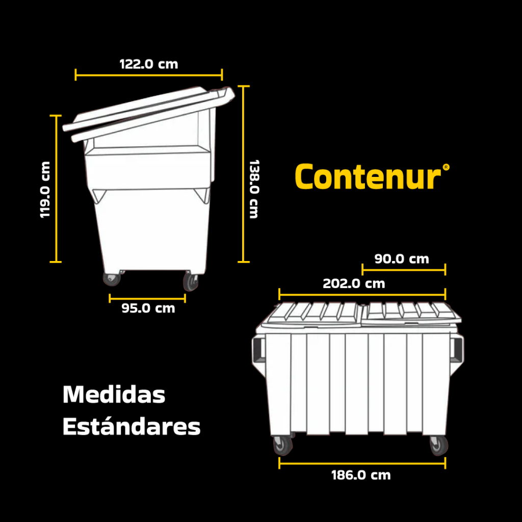 Medidas Estándar en México Contenedores de Basura Industriales